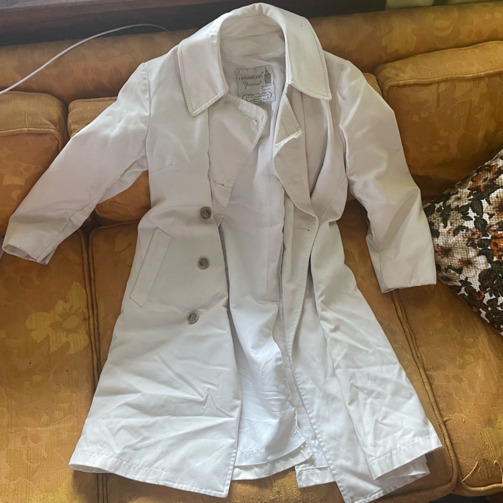 London Fog Women's White Trench Coat